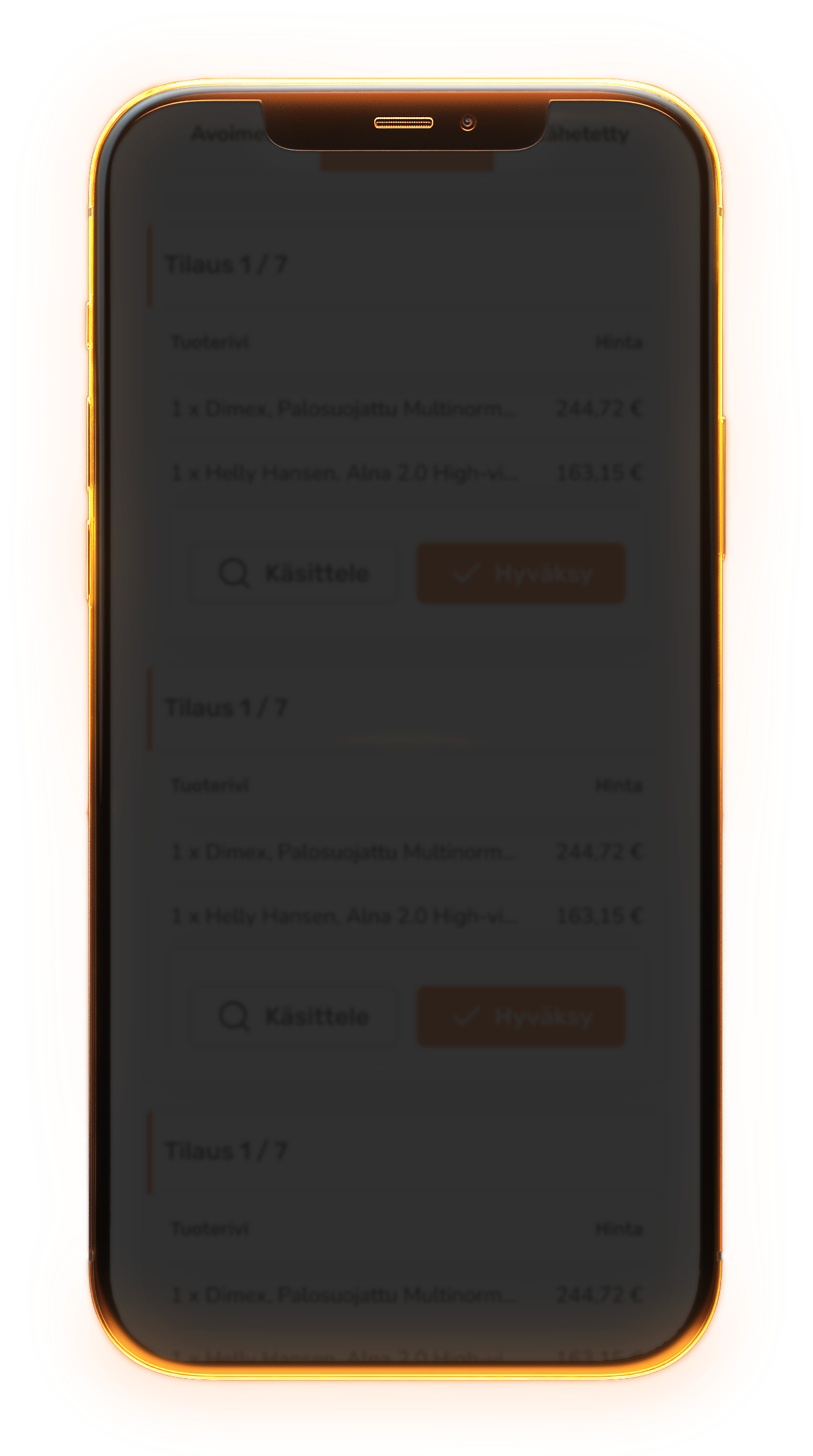 Mobiililaite tekstisisällön taustakuvana
